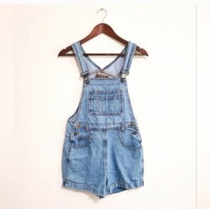 Vintage Y2K Express Relaxed Fit Denim Shortall Overalls